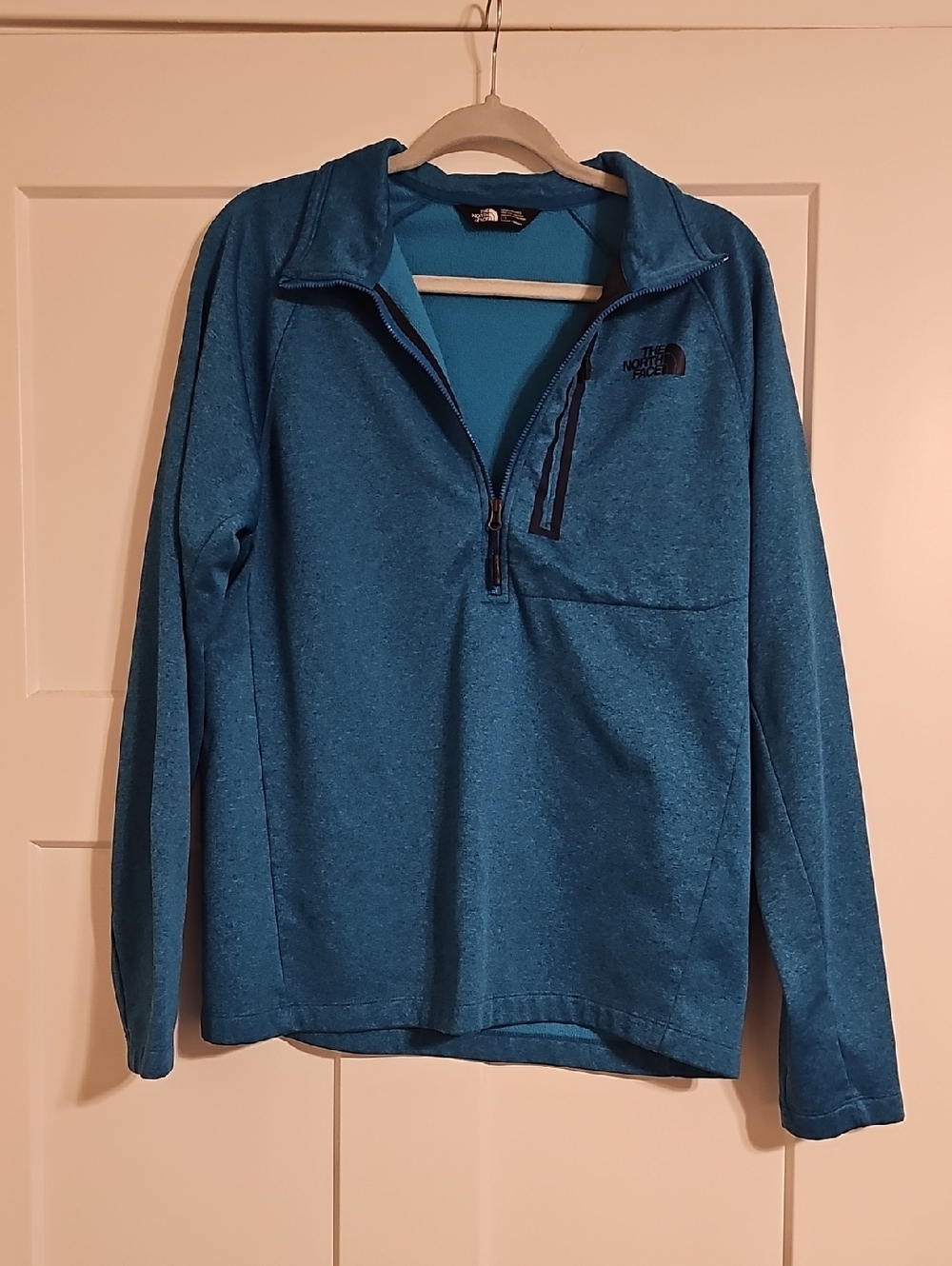 The North Face Men's Teal Blue Half-Zip Fleece Pullover